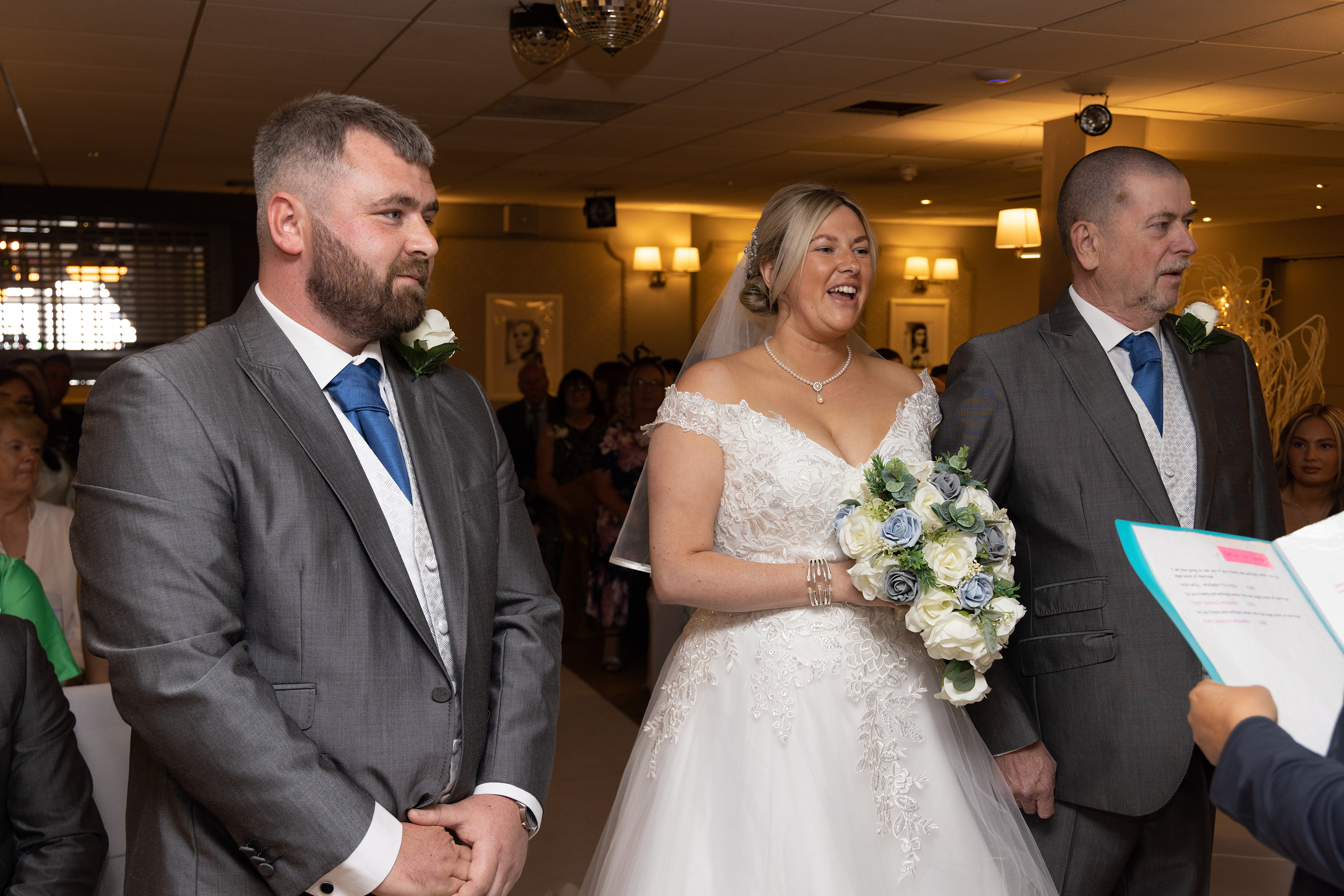 The Bride walks up with her father 