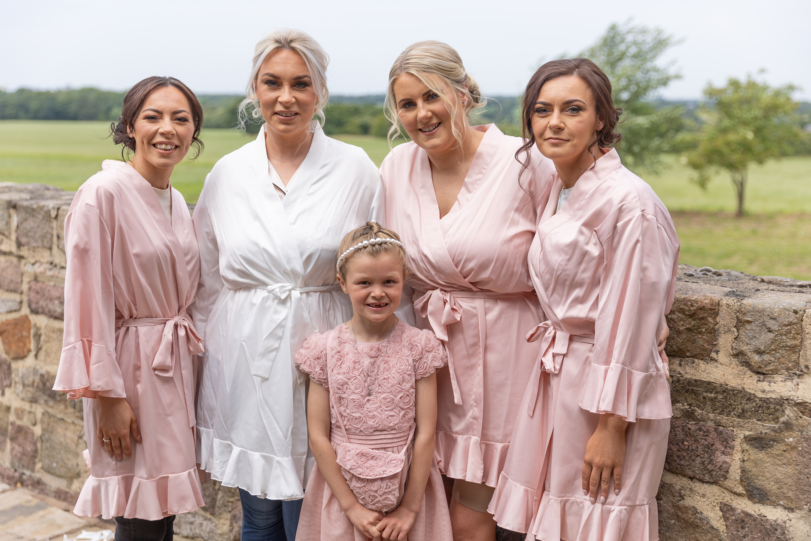 The bride and her bridesmaids