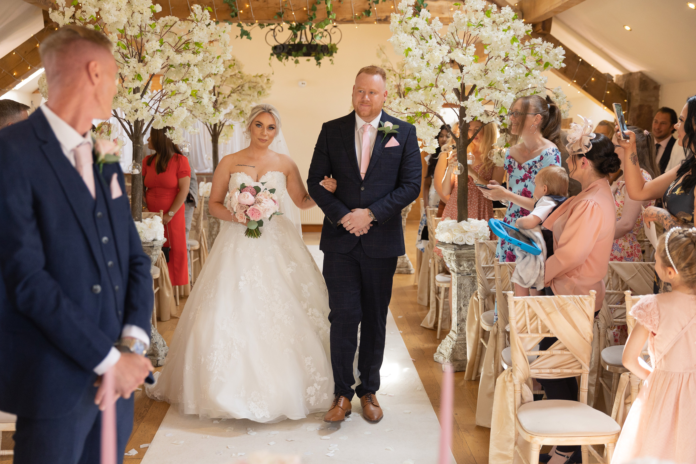 Gemma walk down the aisle to meet her husband to be with her brother 