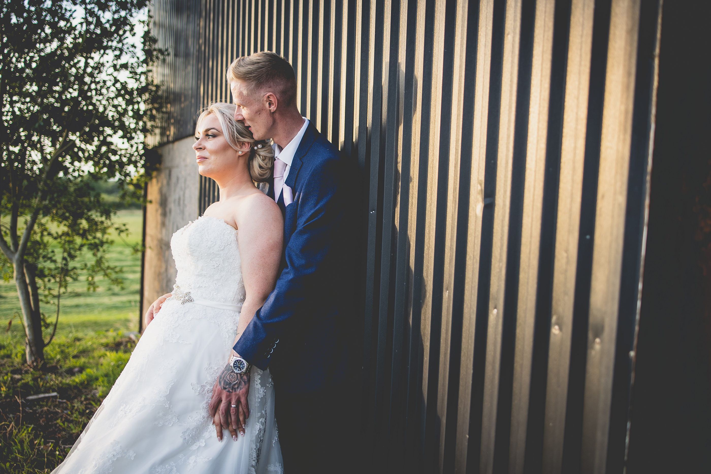 Sunset wedding photos Beeston Manor