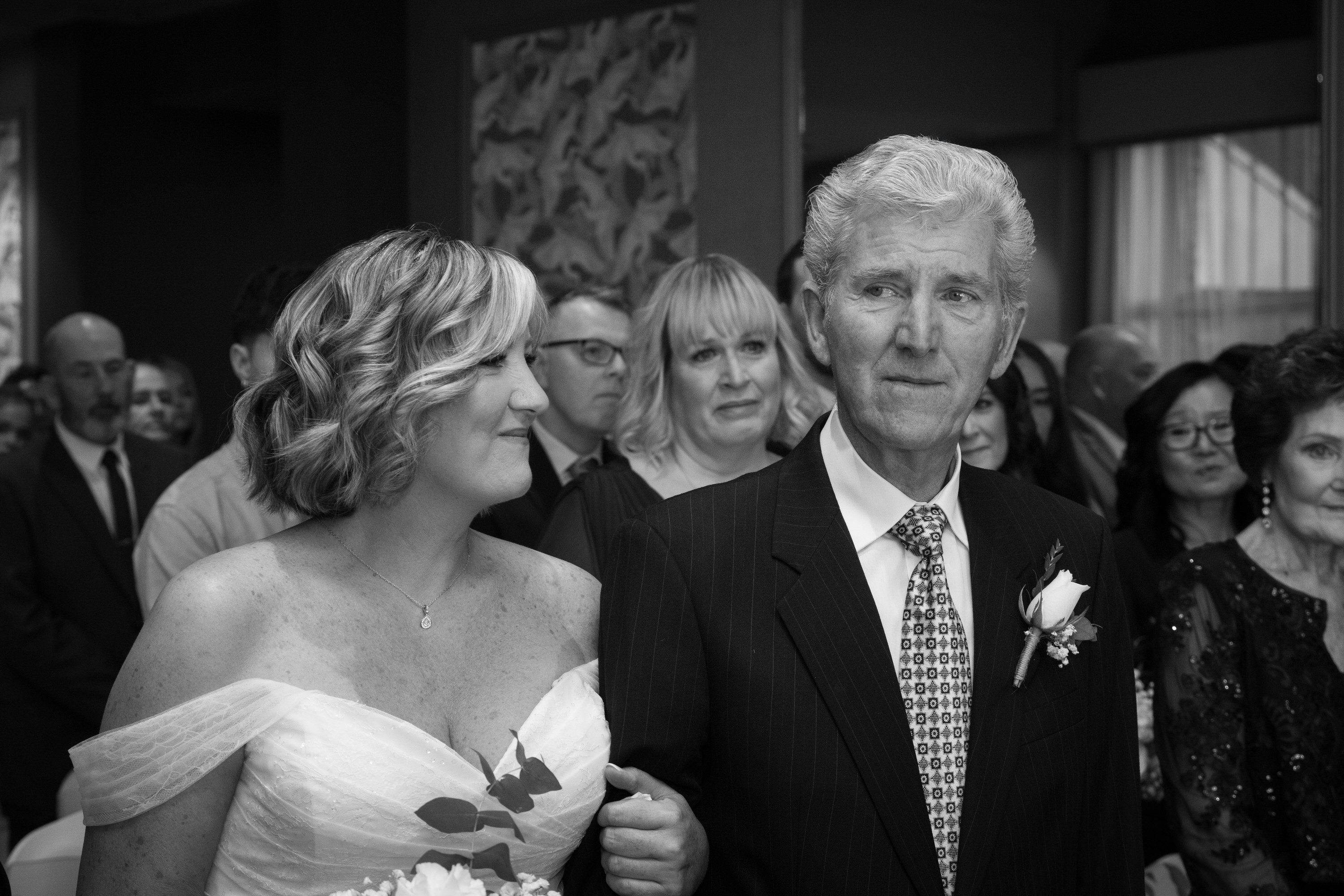 The Bride Lisa looks at her father 