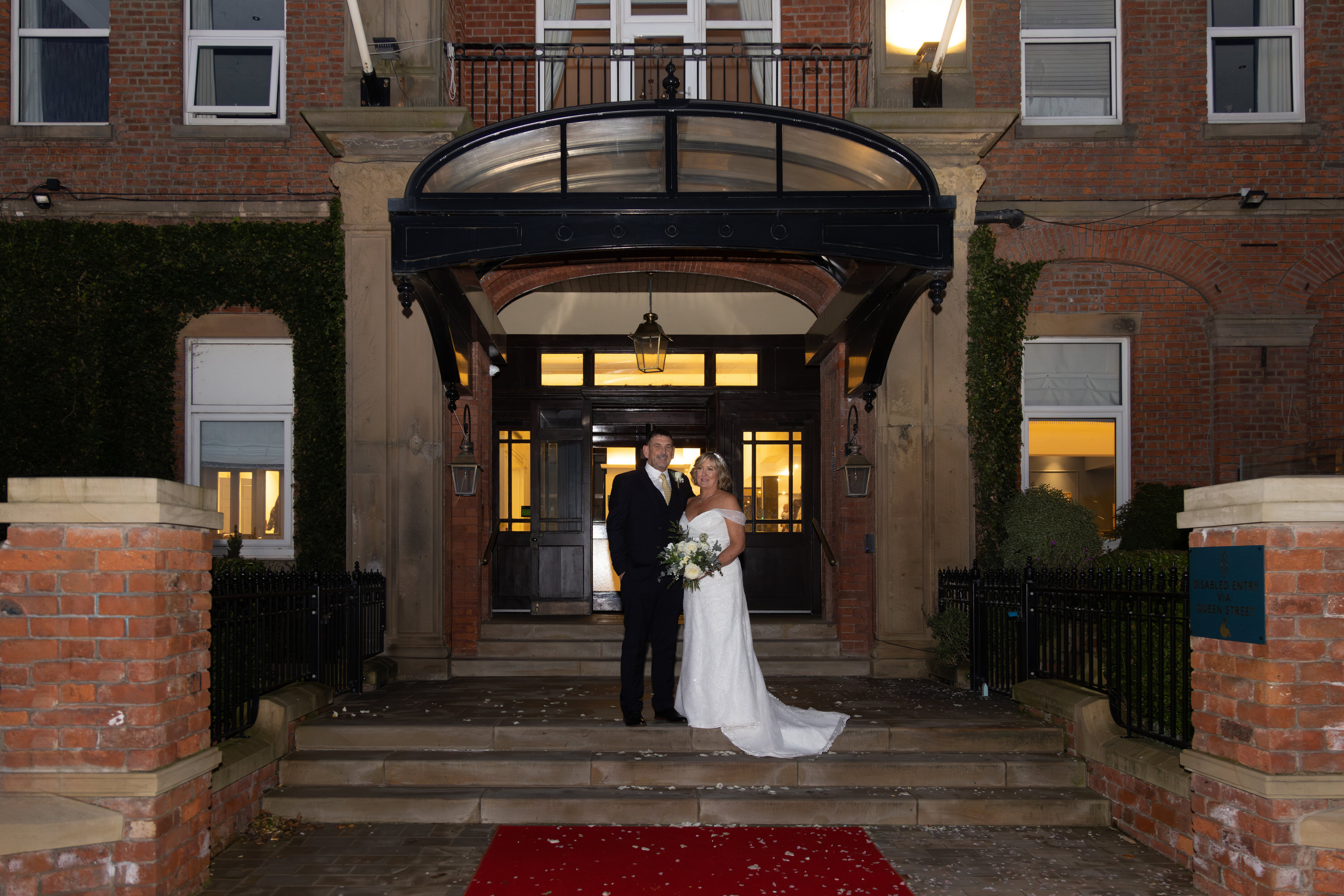 The Bride and groom at the Clifton Arms