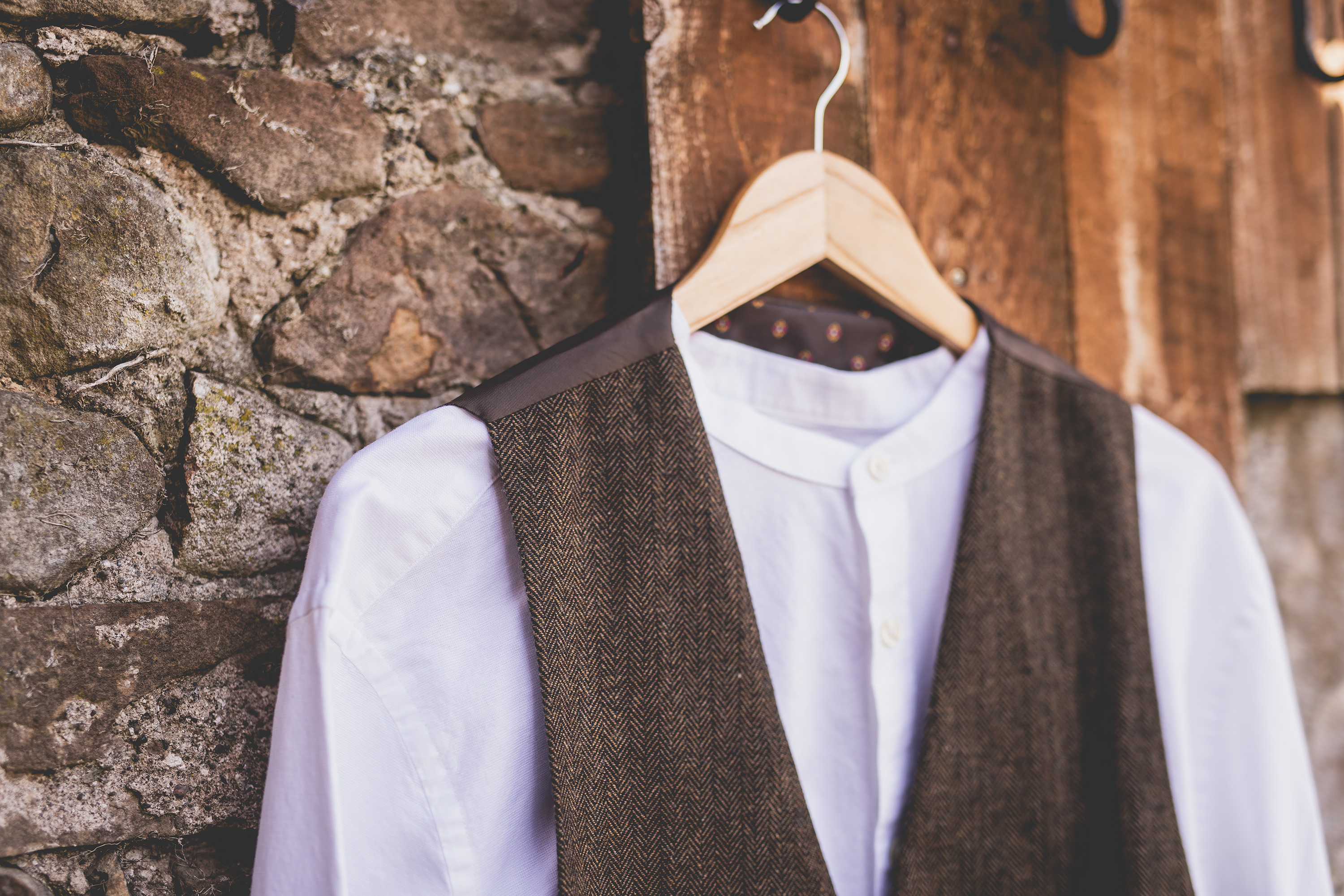 The groom shirt and waistcoat 