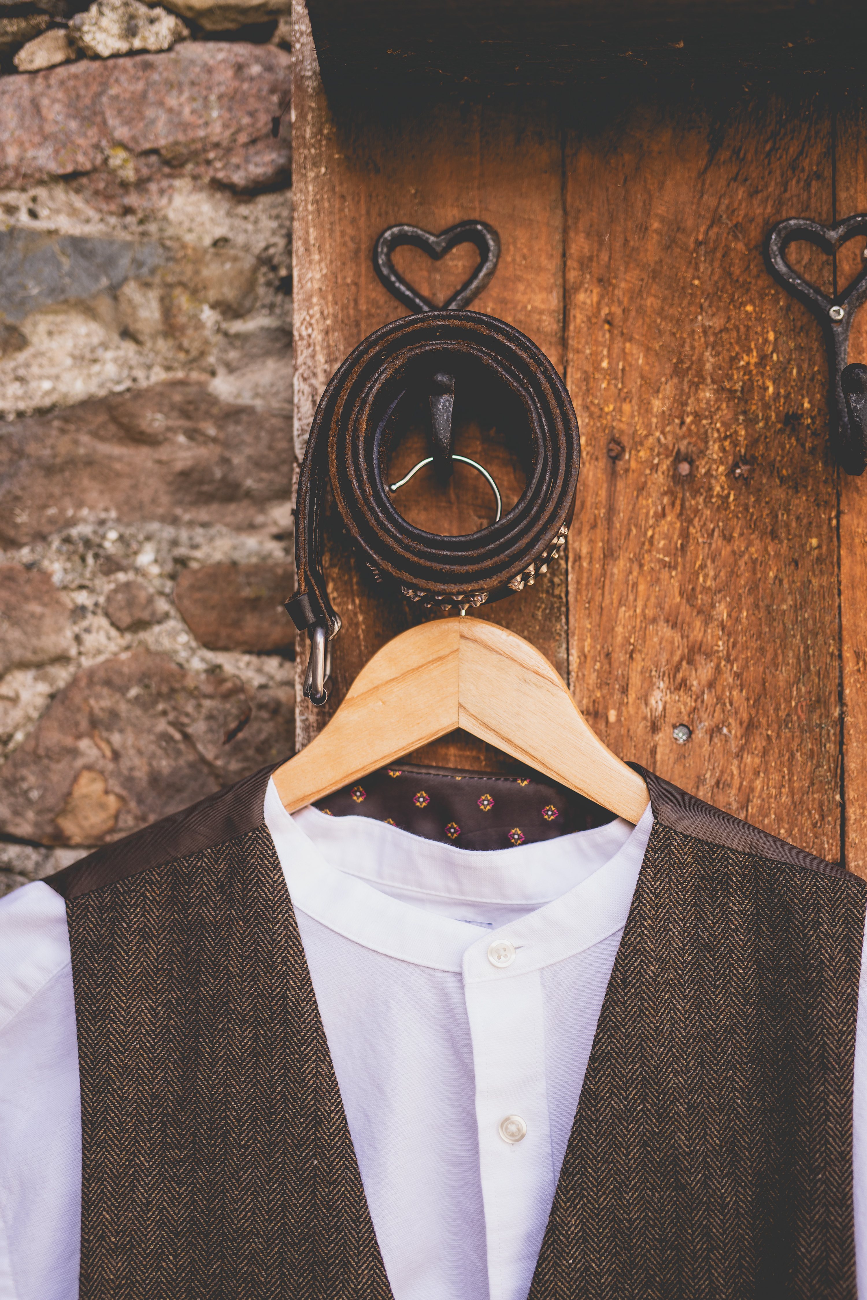 The groom shirt and waistcoat 
