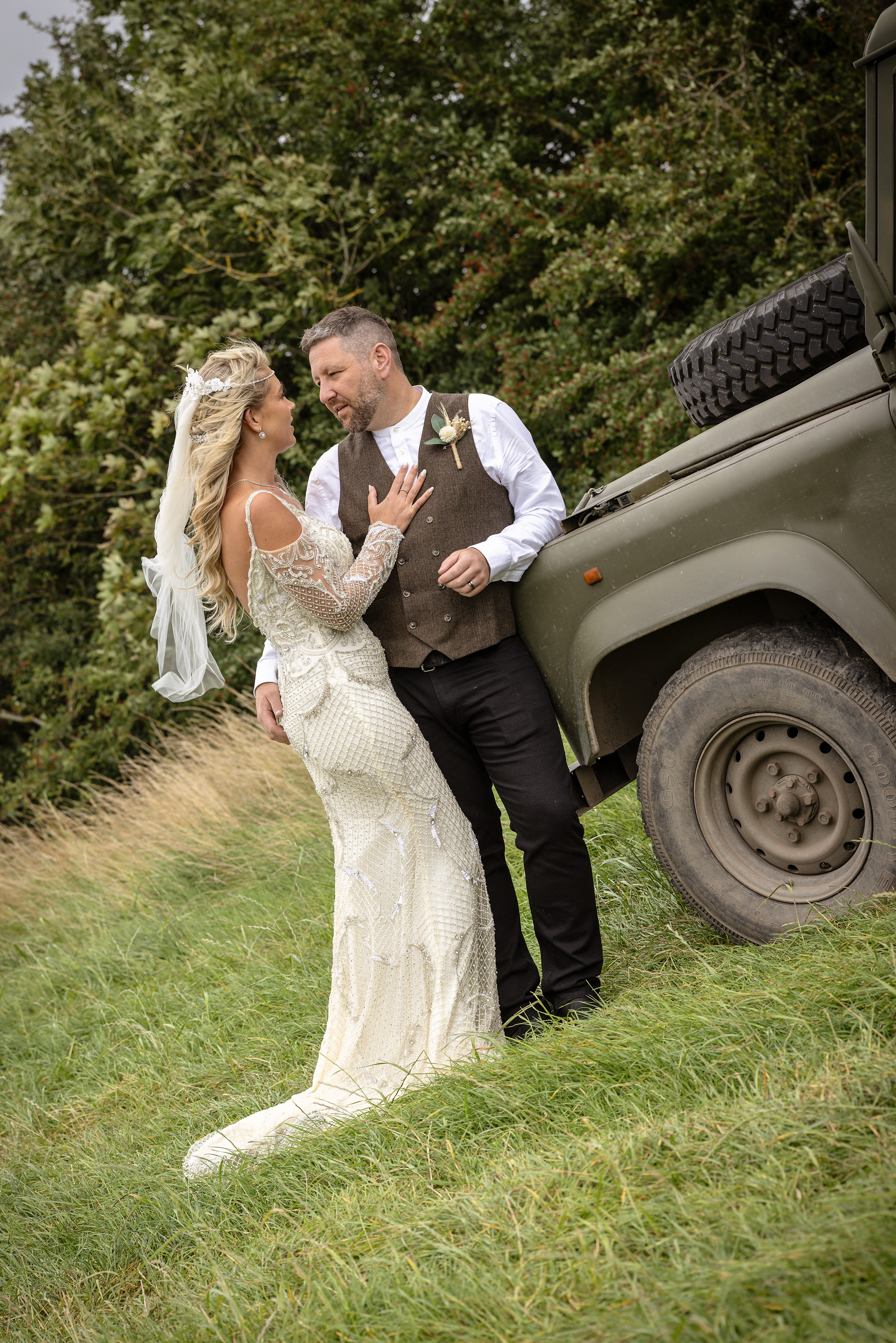 The bride and  groom go off for some wedding photos