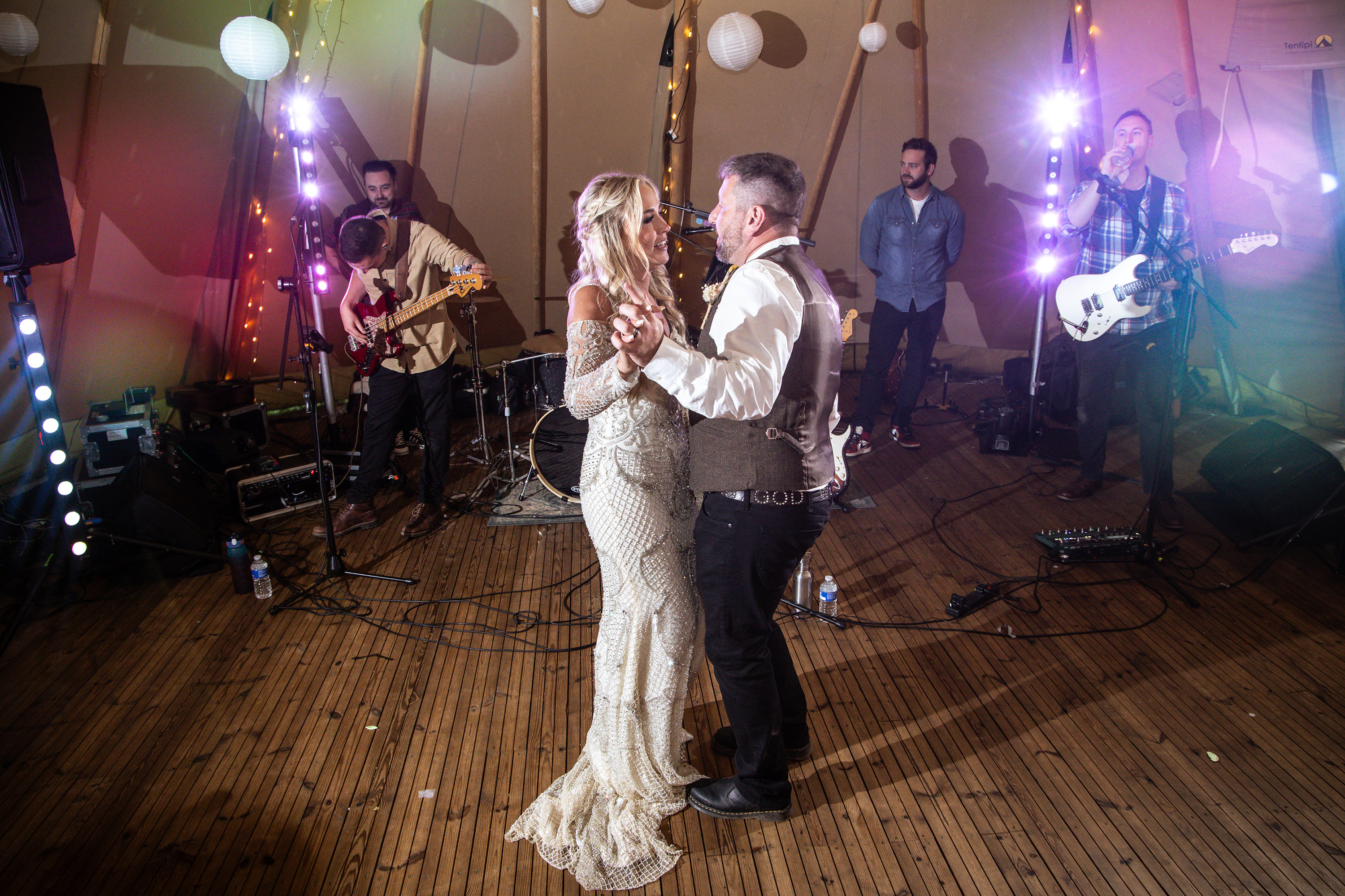The bride and groom had their first dance