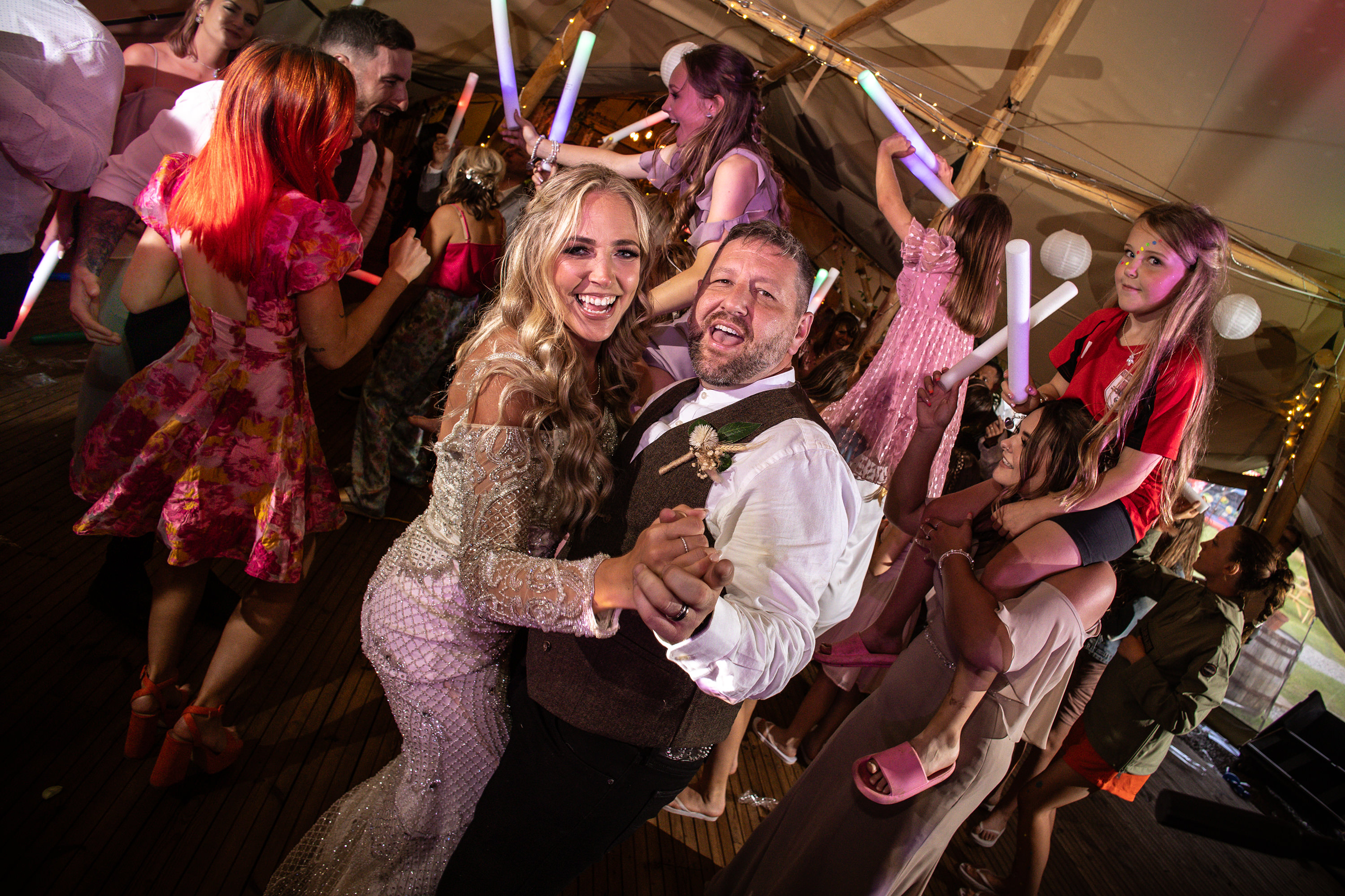 The bride and groom had their first dance