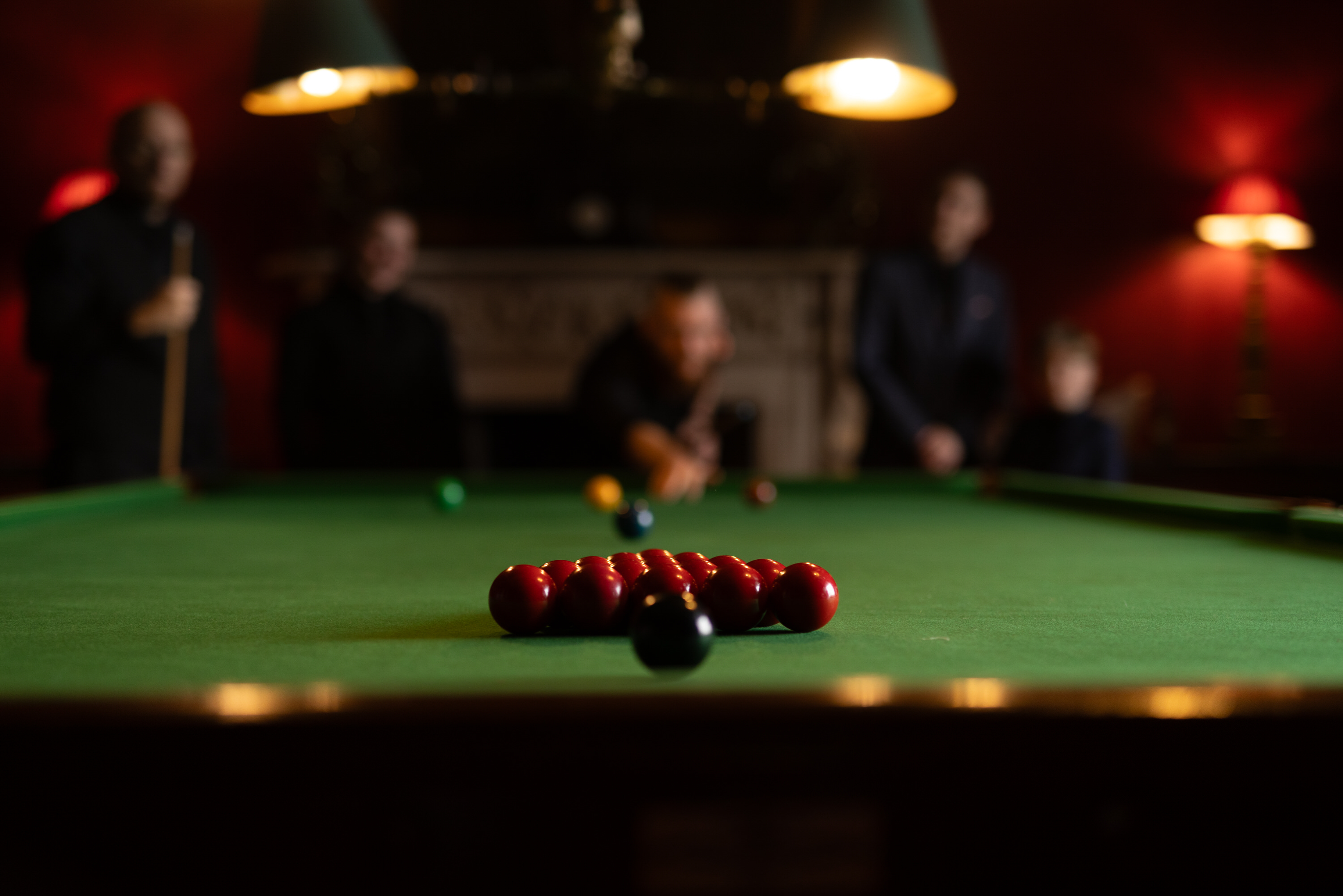 The groom playing snooker at Allerton Castle 