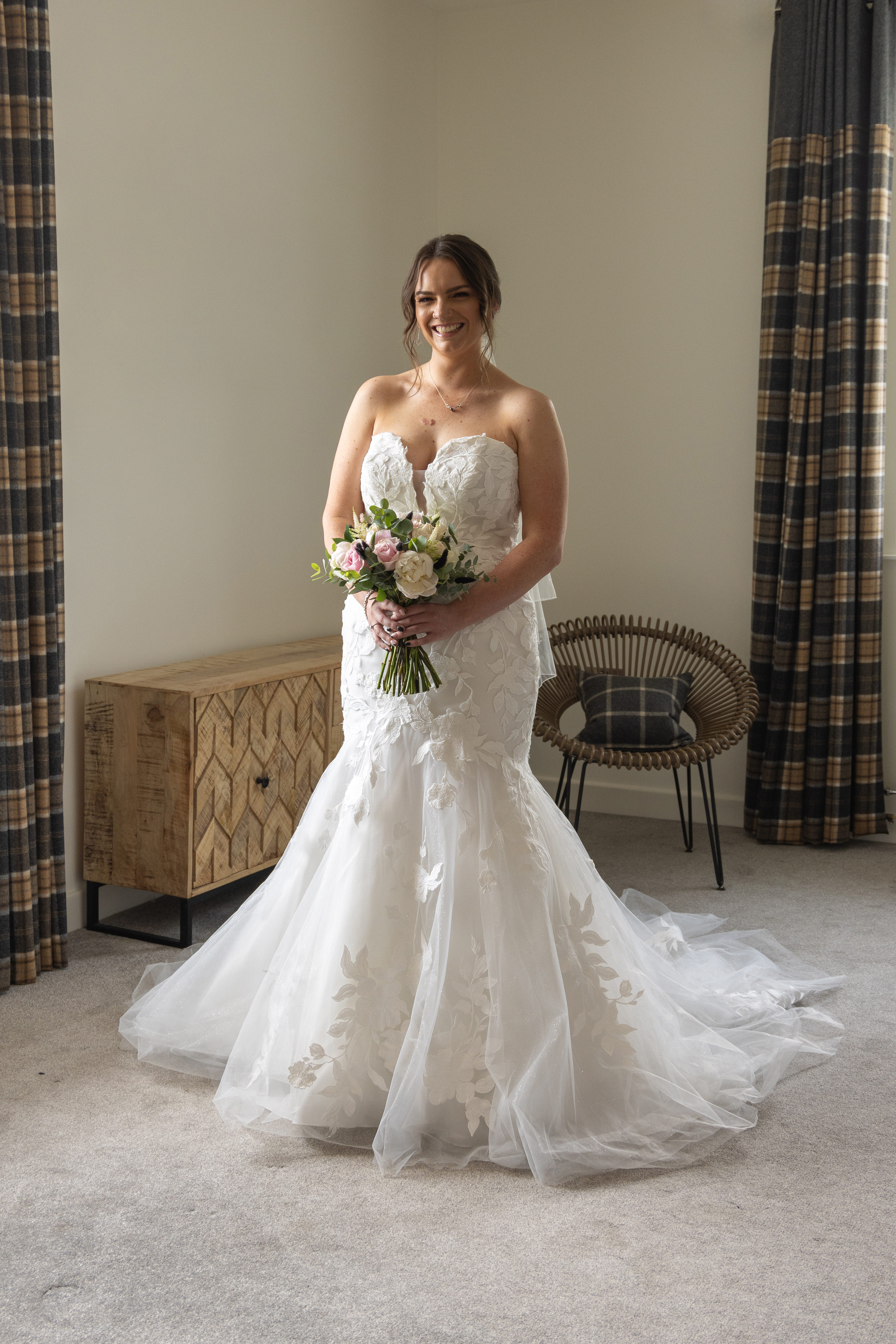 Sarah the Bride in her wedding dress 