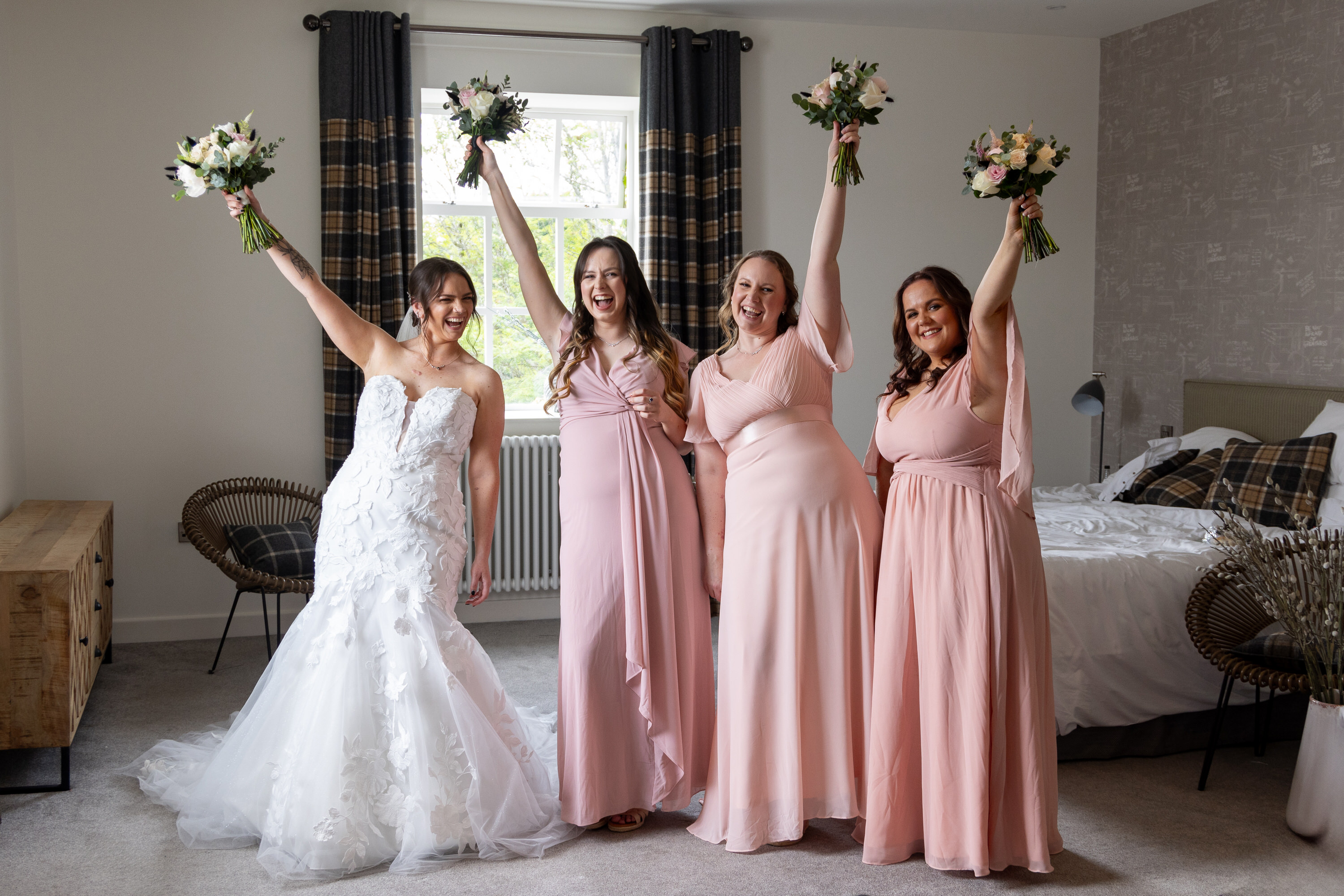 Sarah and her bridesmaid ready for the wedding