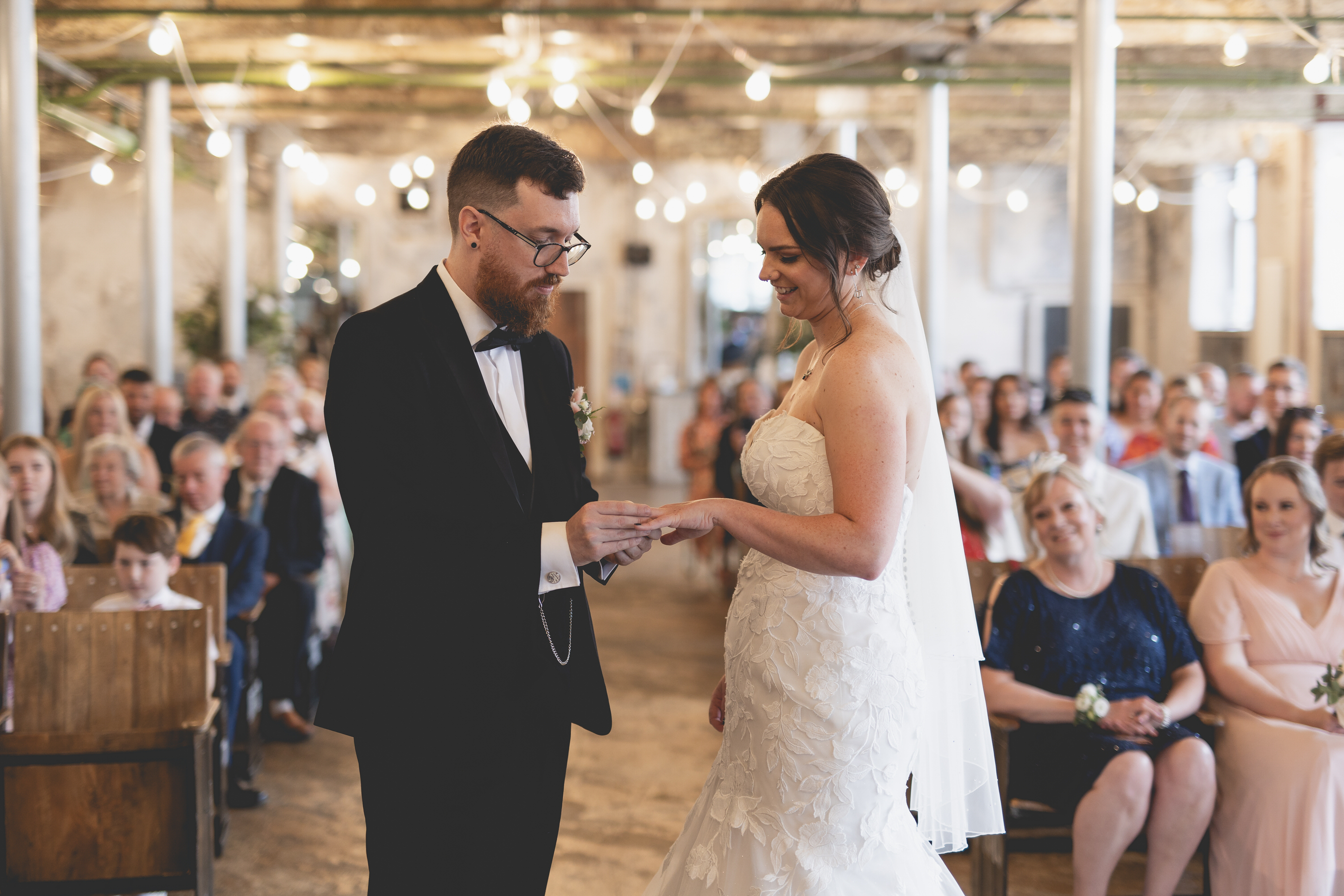 Sarah and Stevie exchange their wedding rings 