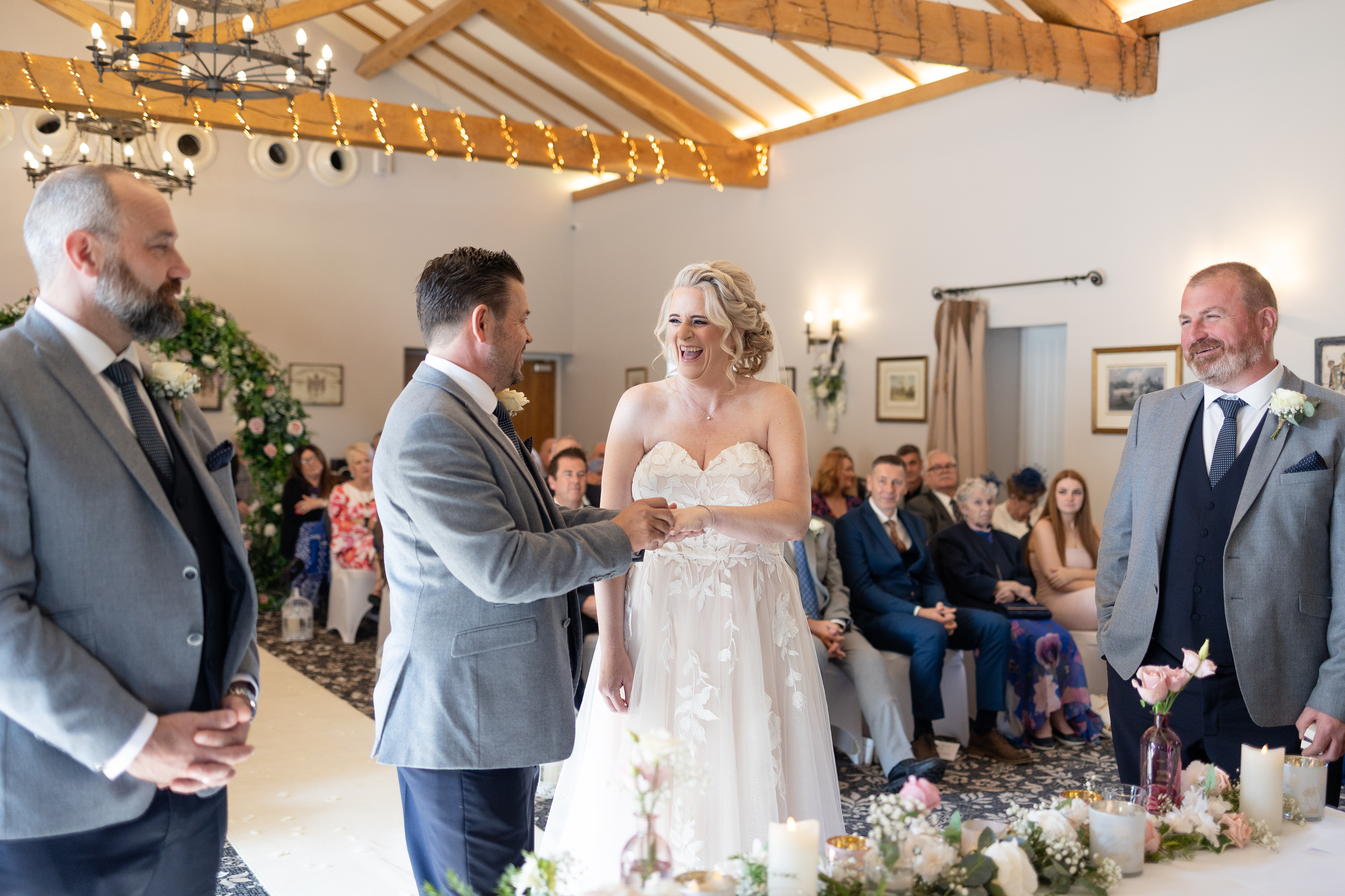 The wedding ceremony at the villa wrea green