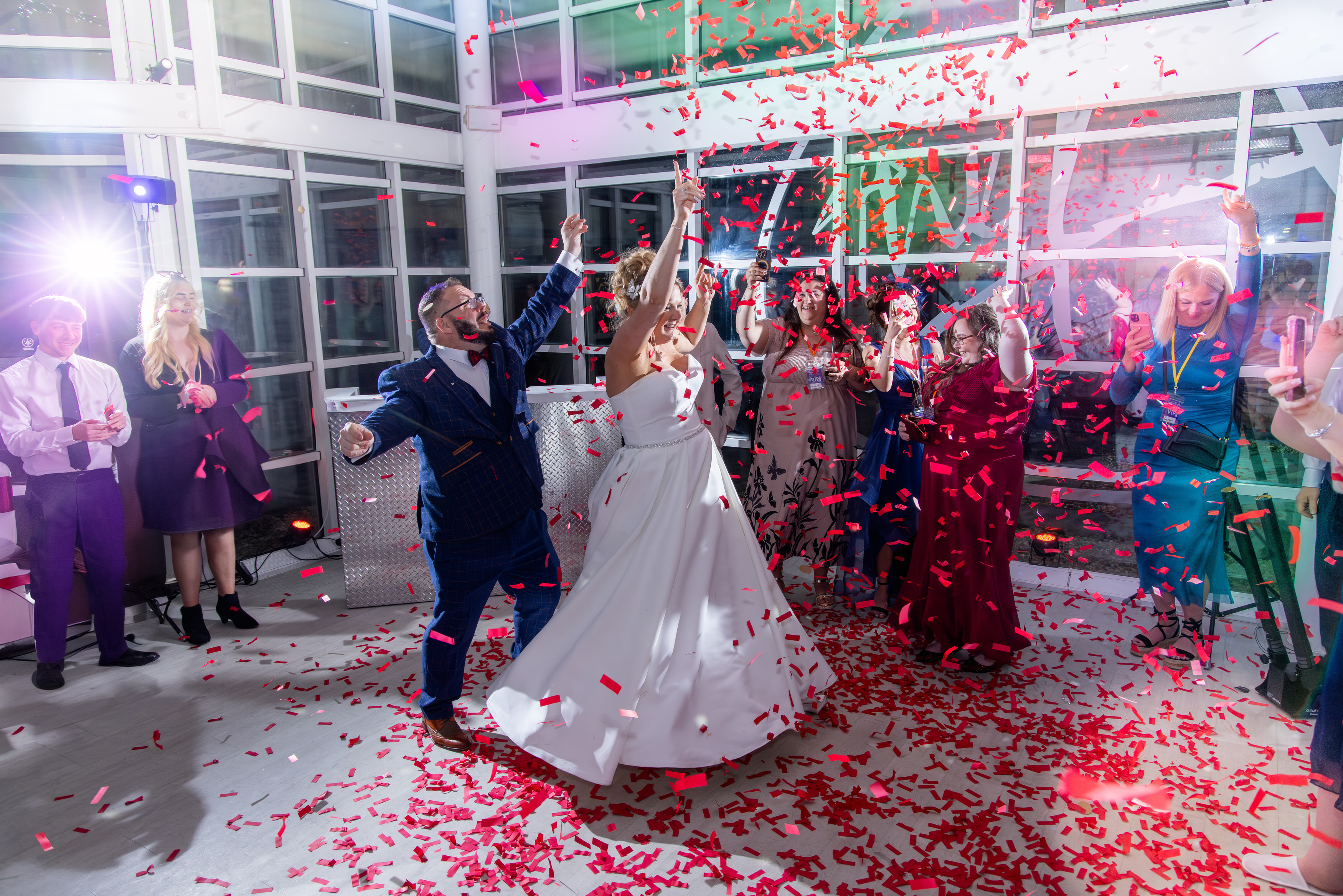 The wedding party celebrations get underway 
