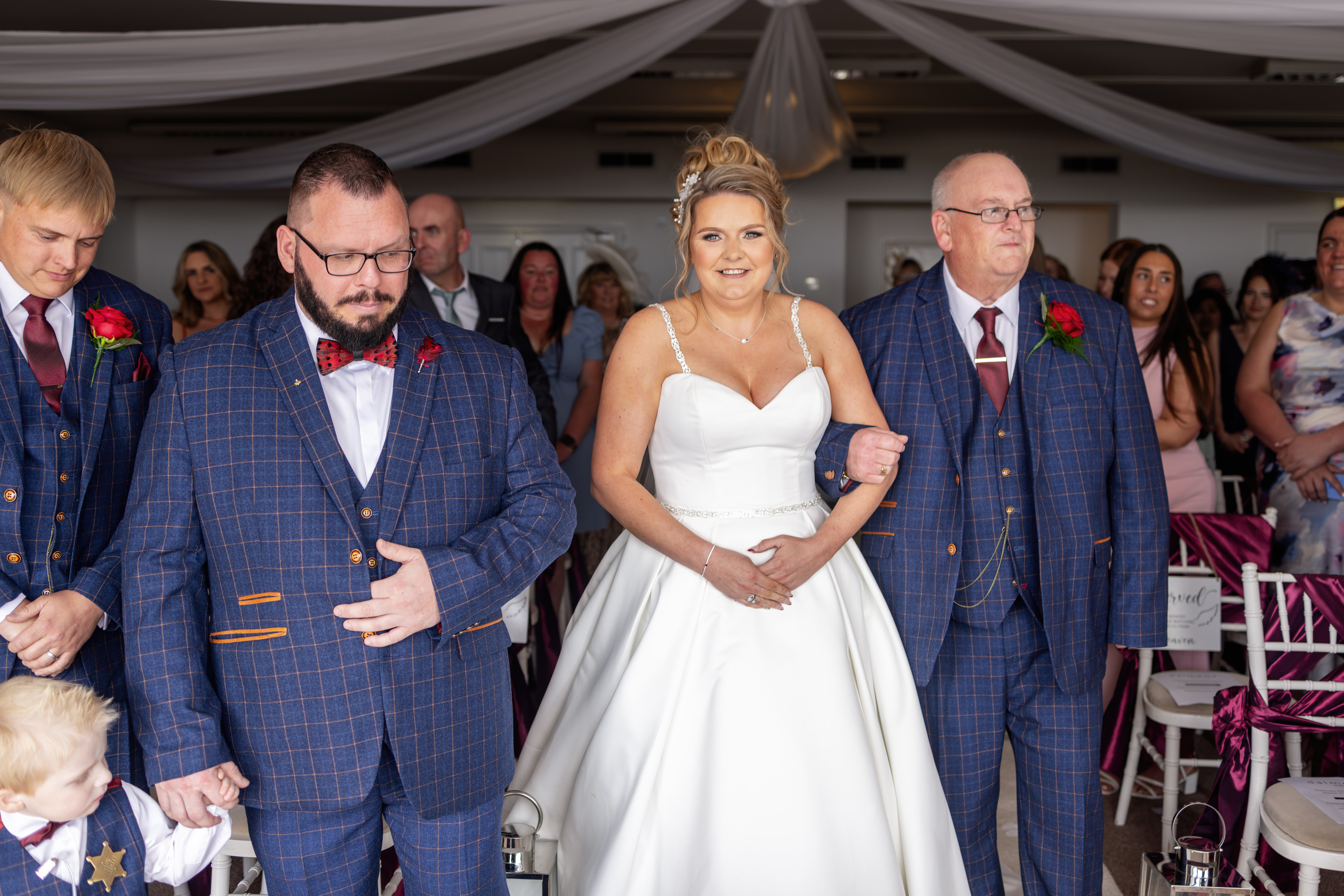 The Bride makes her entrance into the dalmeny resort hotel 
