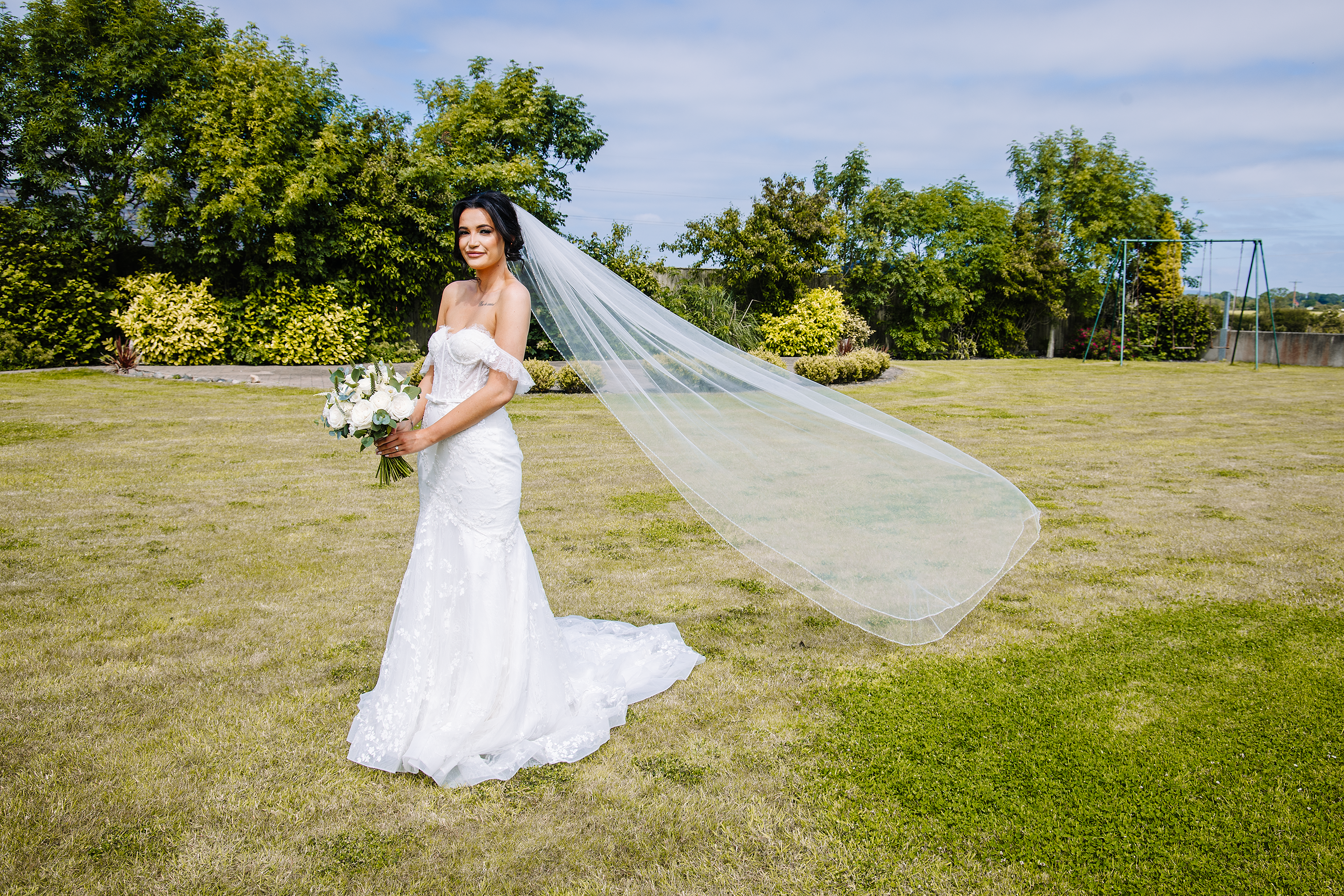 Christina in her wedding dress 