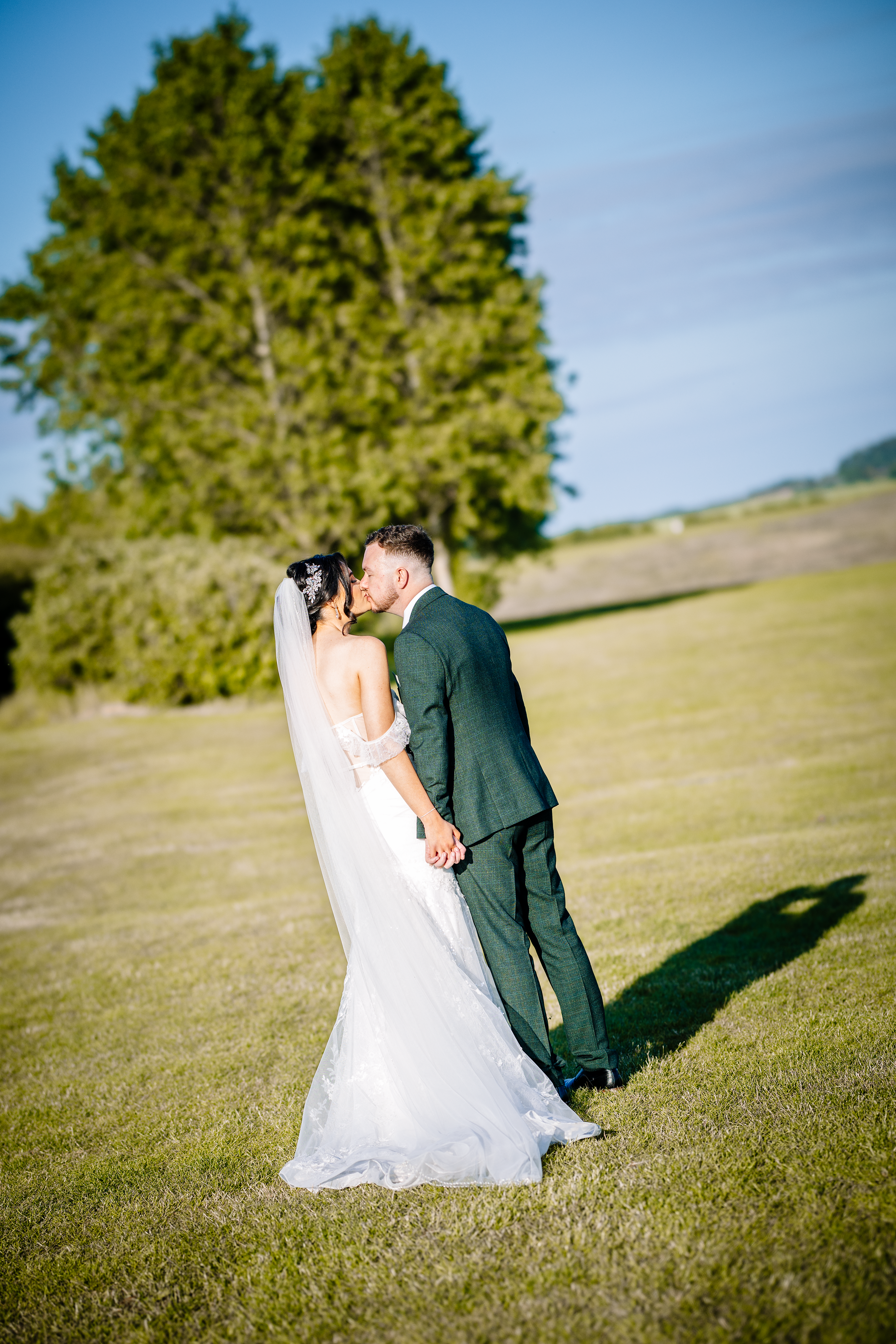 The happy couple go for a walk 