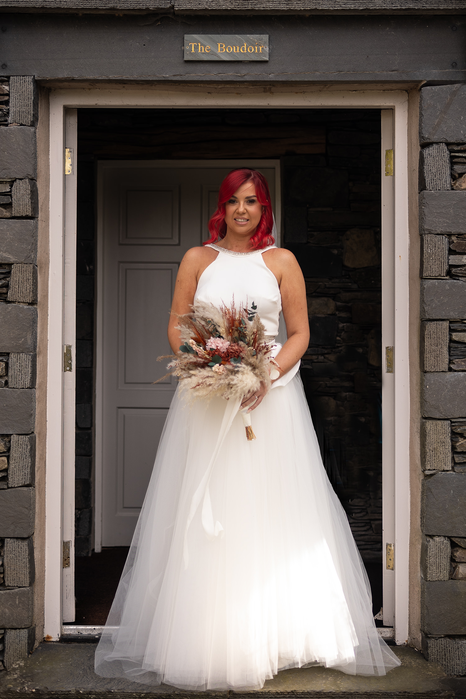 Stacey the Bride in her wedding dress 