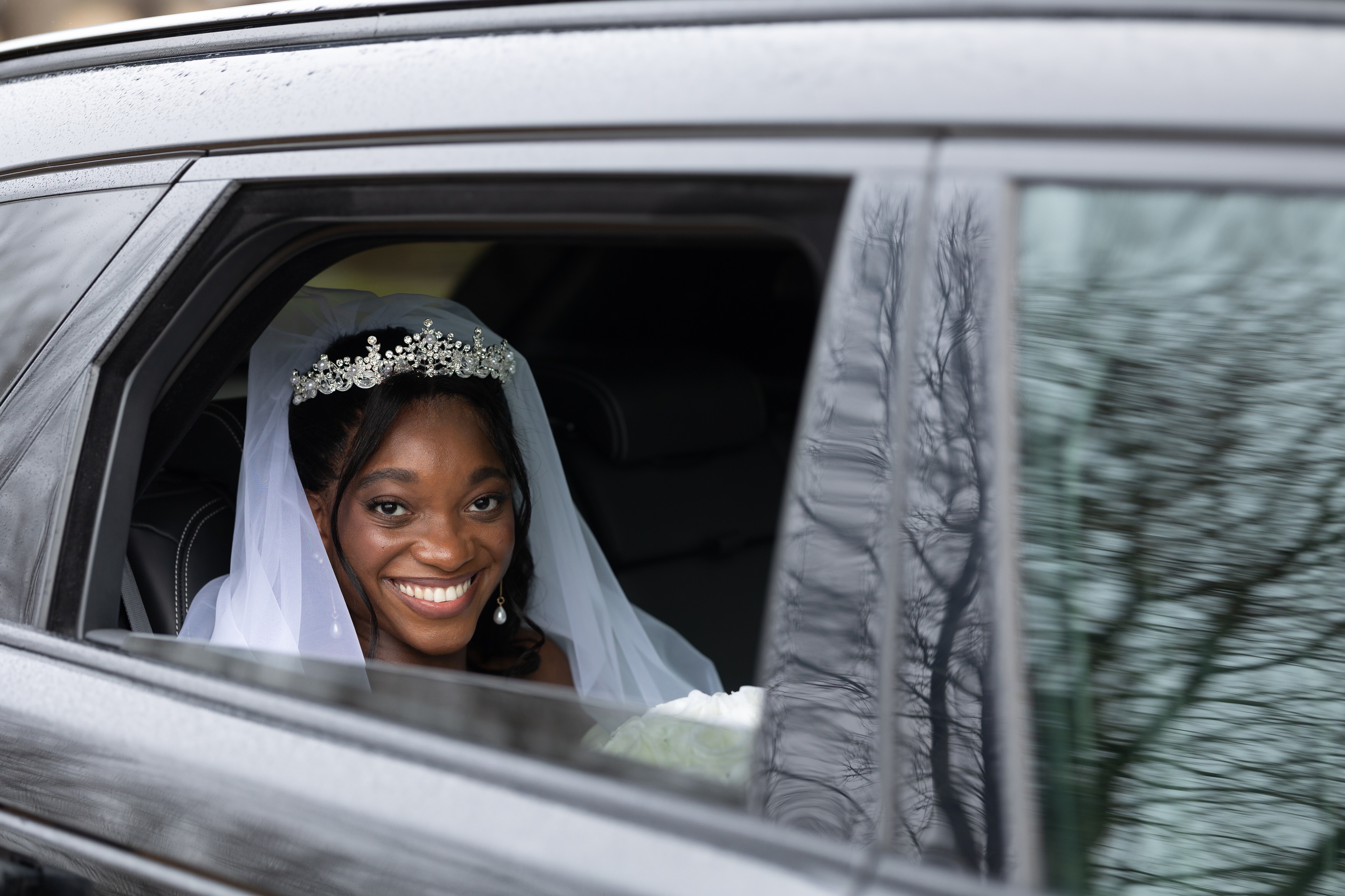 The Bride waiting for the wedding at the river barn Poulton 