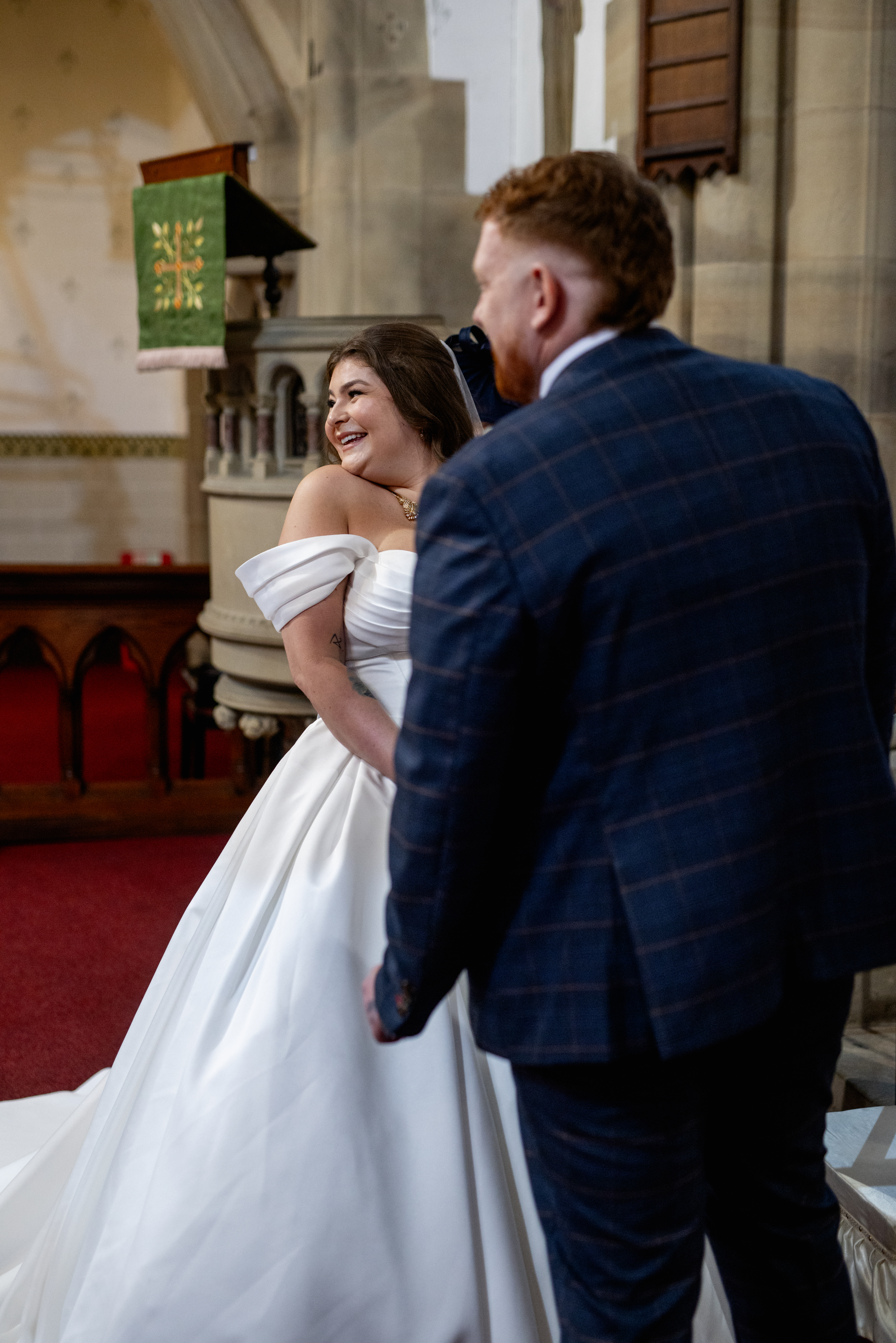 The bride and groom at the wedding ceremony