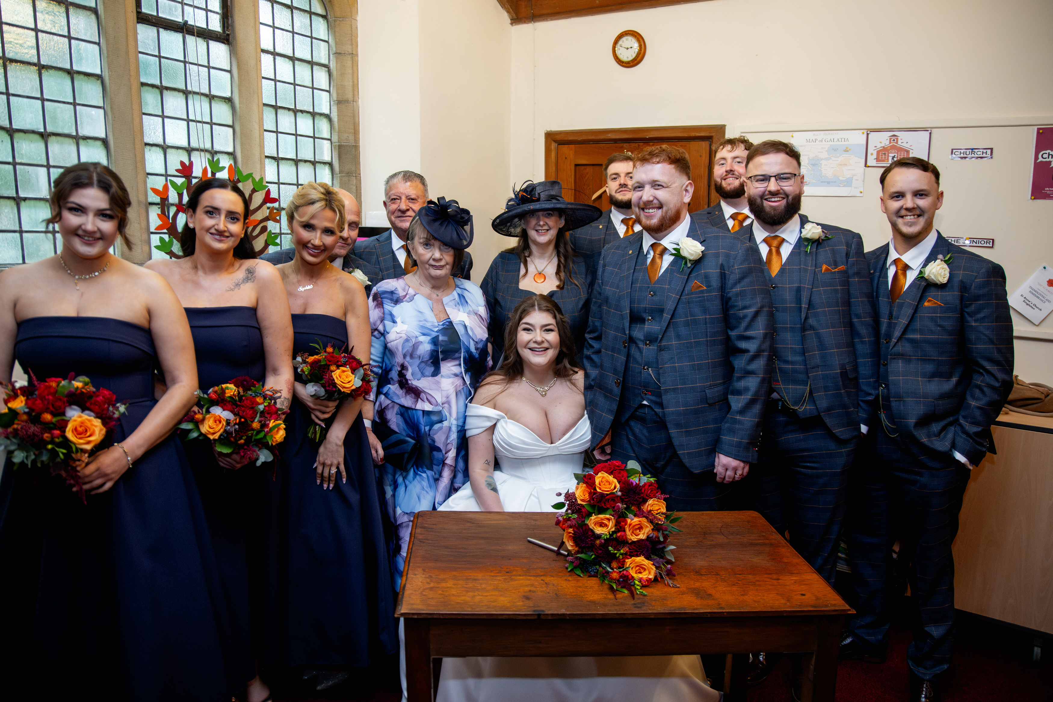 The signing of the wedding register 