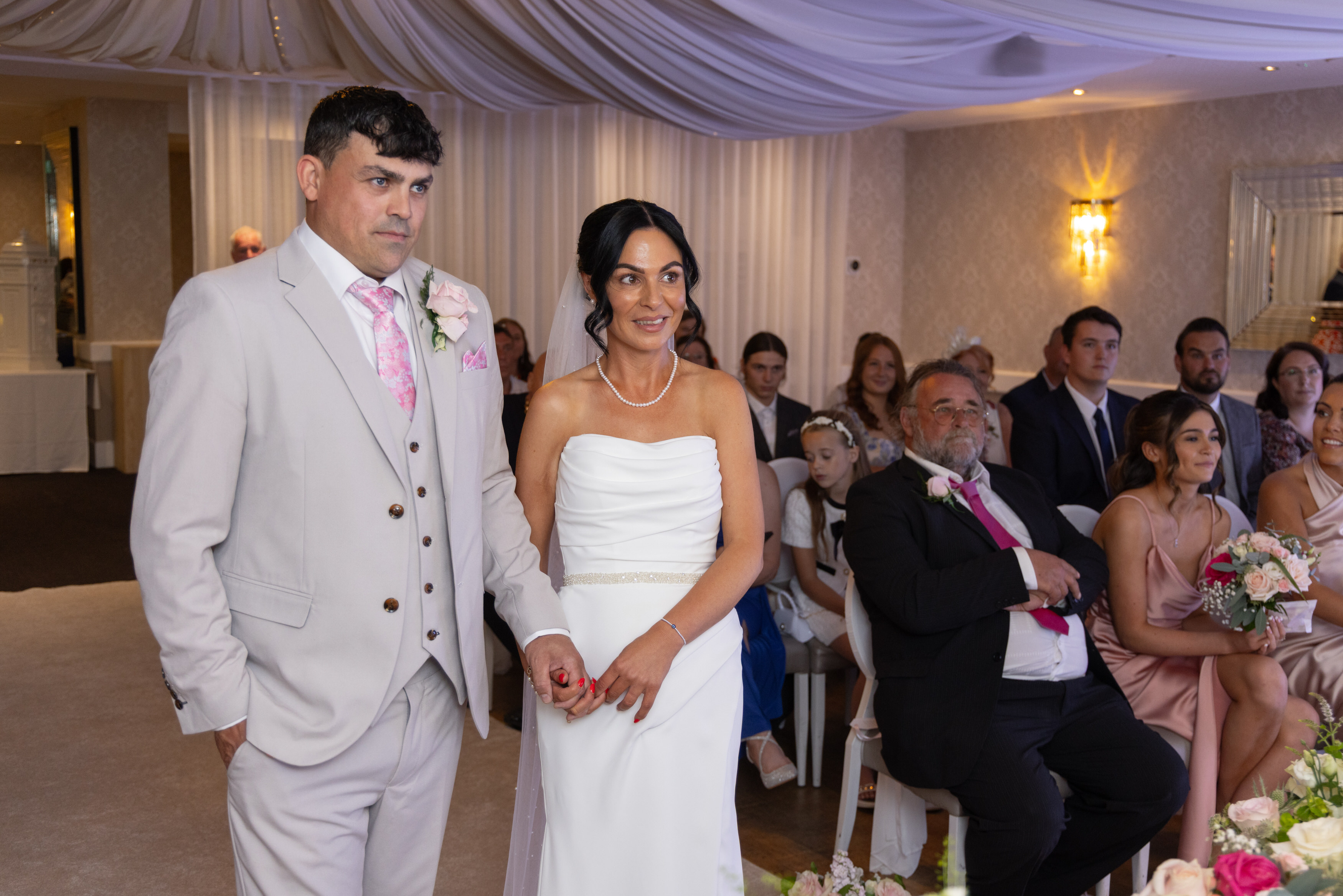 The bride and groom say their vows 