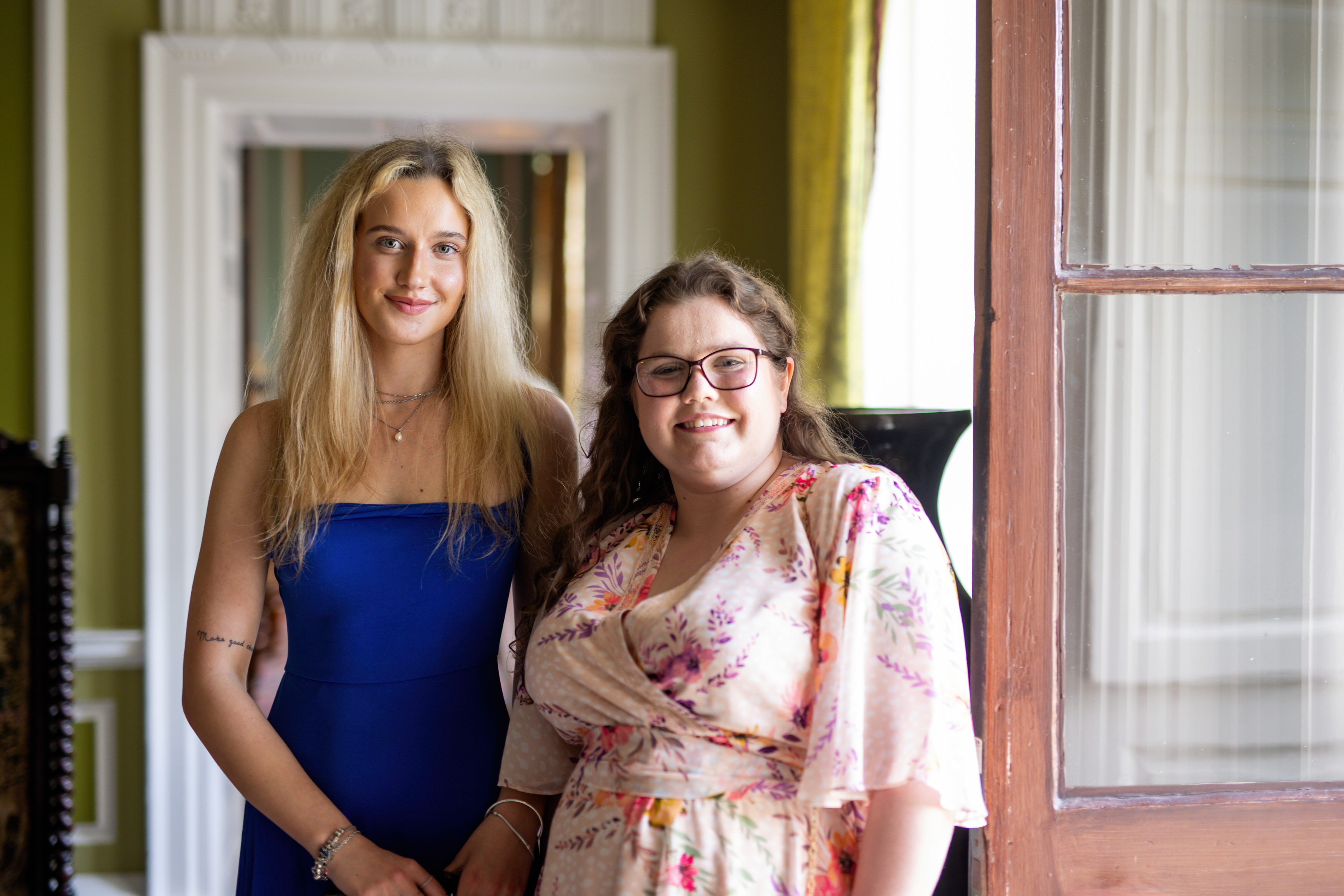 Guests at the wedding for their photo 