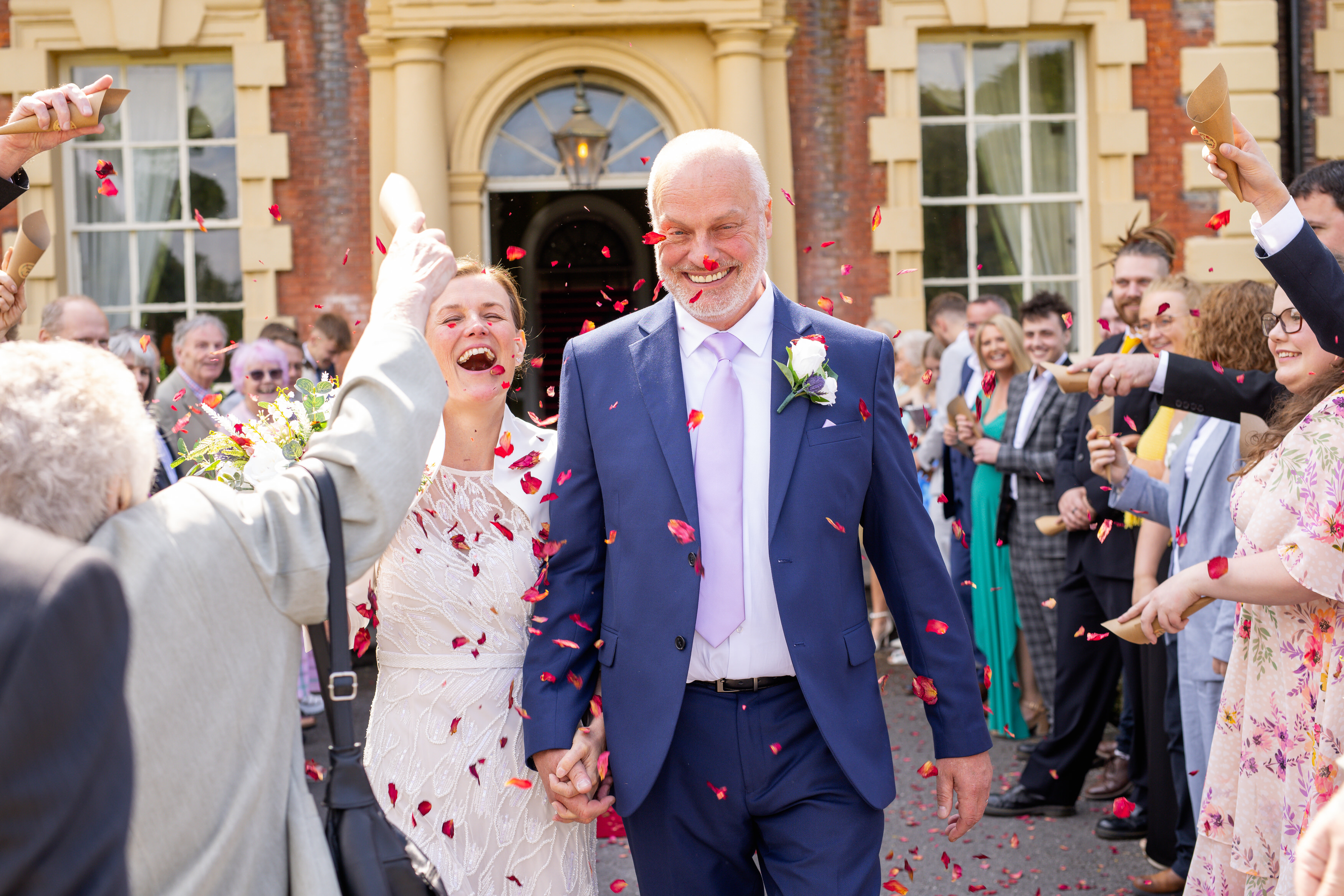 Helen and Michael enjoying the confetti 