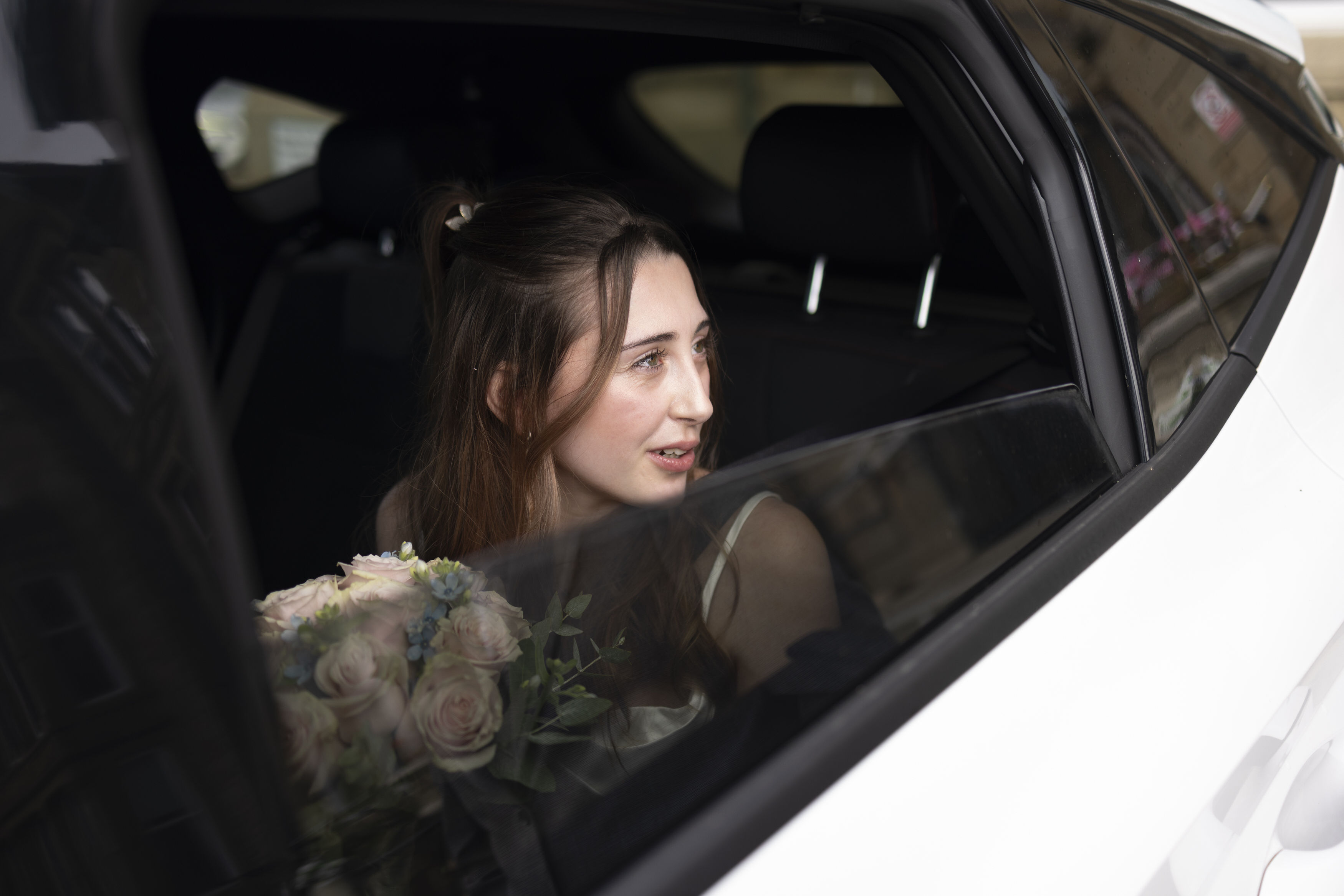 Katie arrives at St Annes town hall for her wedding 