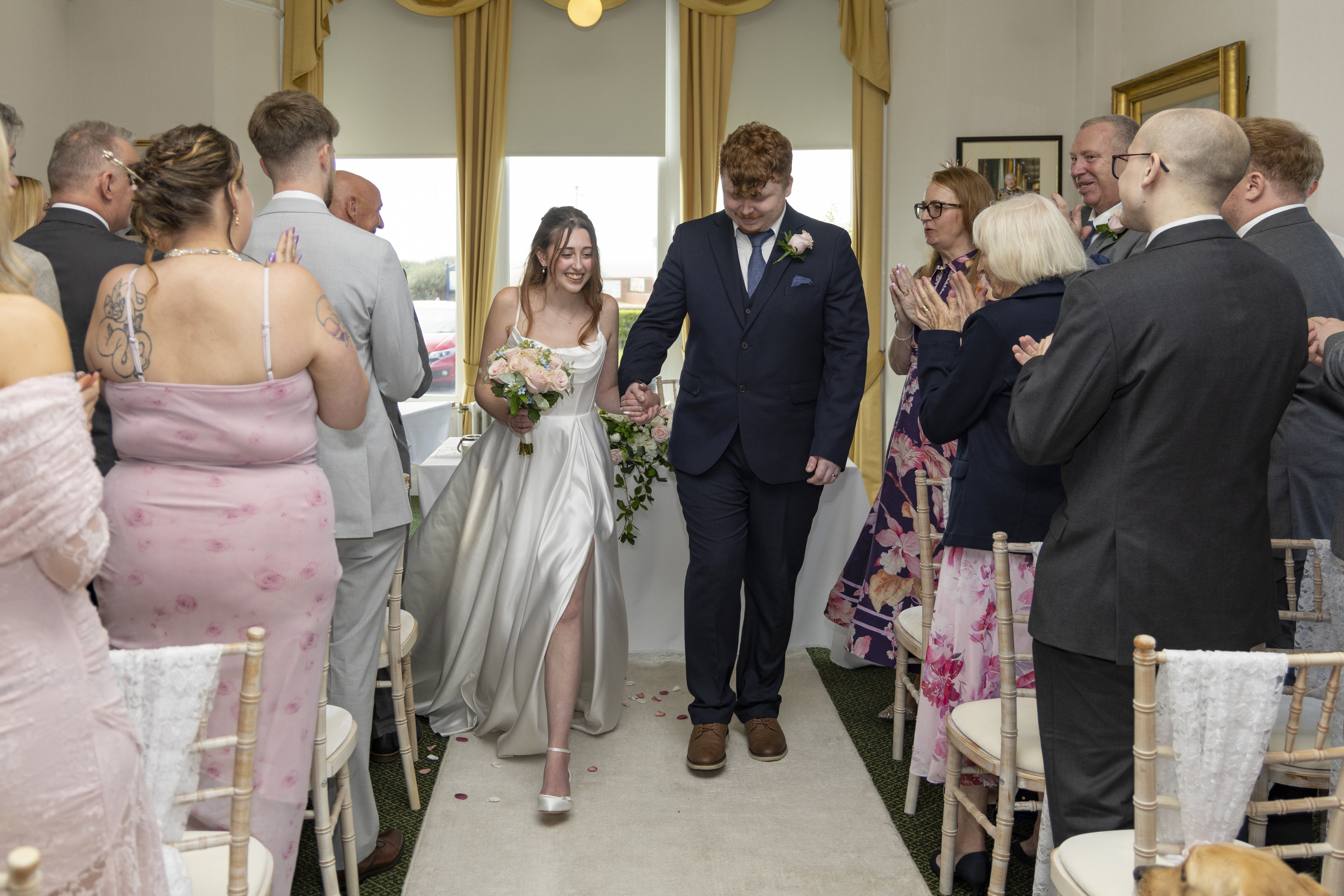 Ben and Katie walked down the aisle 