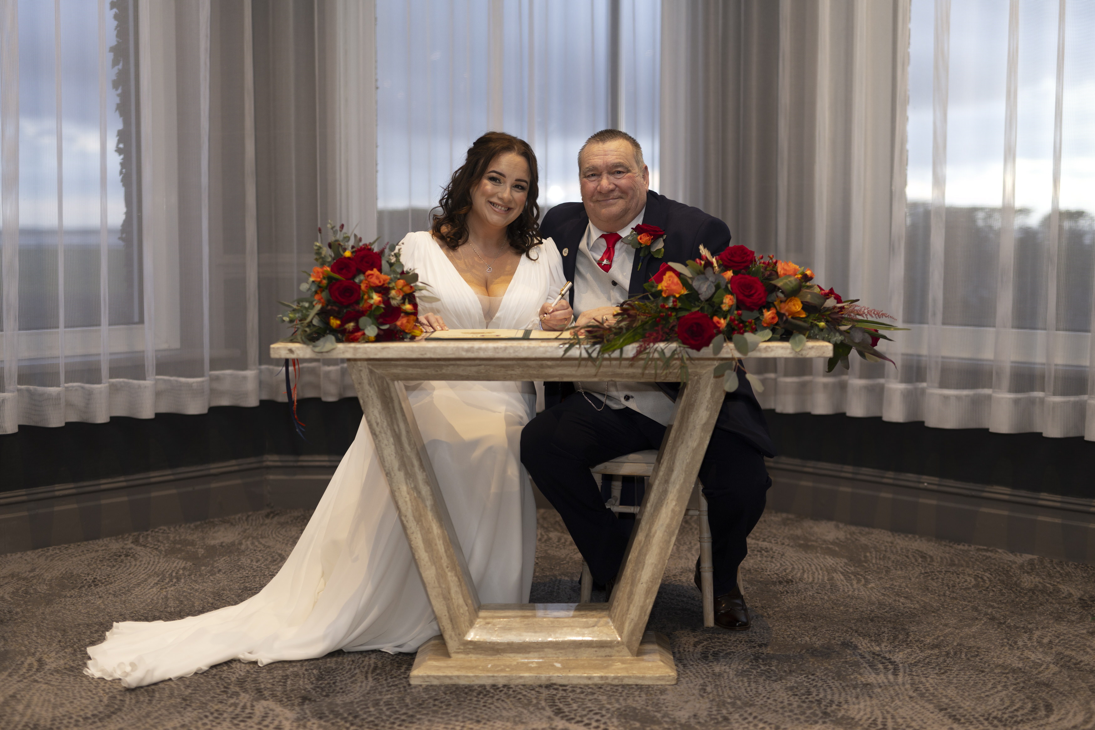 Claire and Gary signed the wedding register