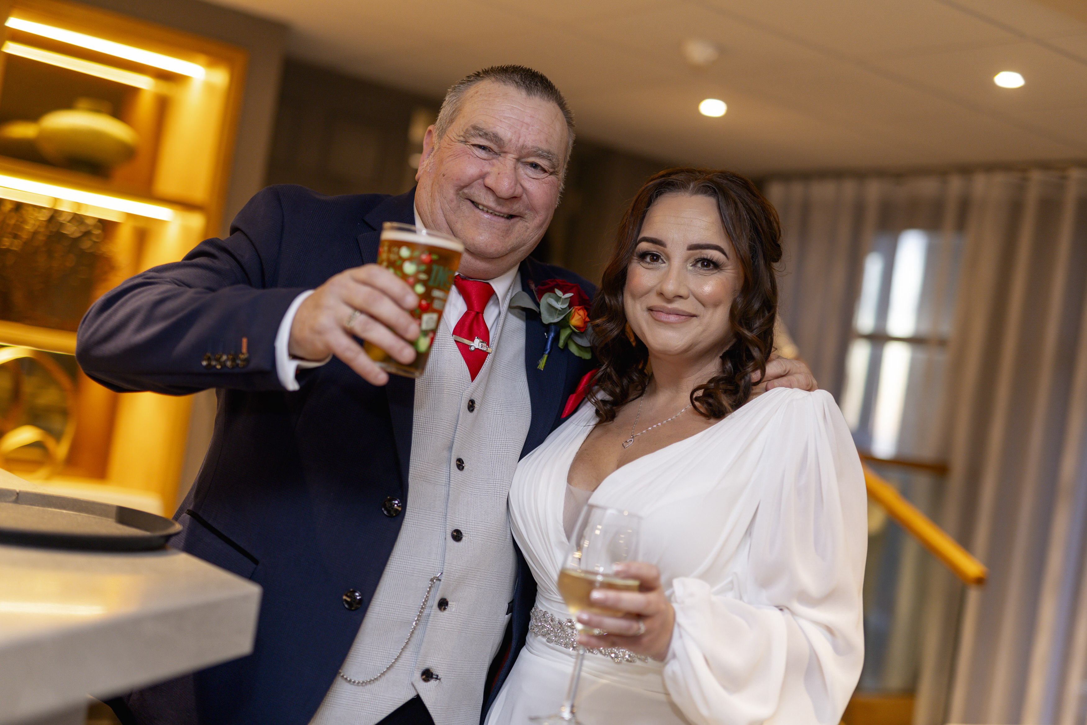 Gary and Claire toast their wedding 
